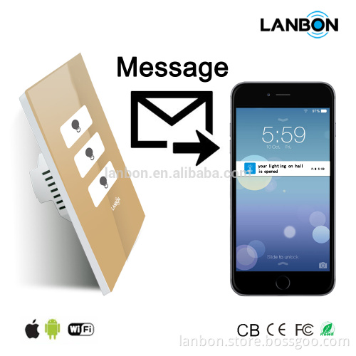 2016 LANBON WIFI switch mombile reminder ,smart WIFI switch